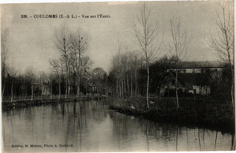 Carte postale ancienne Coulombs (E.-& L.) - Vue sur l'Eure à Coulombs
