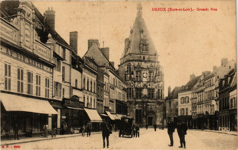 Carte postale ancienne Dreux - Grande Rue à Dreux