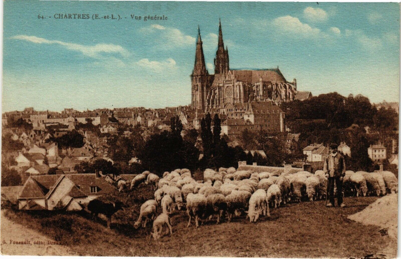 Carte postale ancienne Chartres (E.-et L.) - Vue générale à Chartres