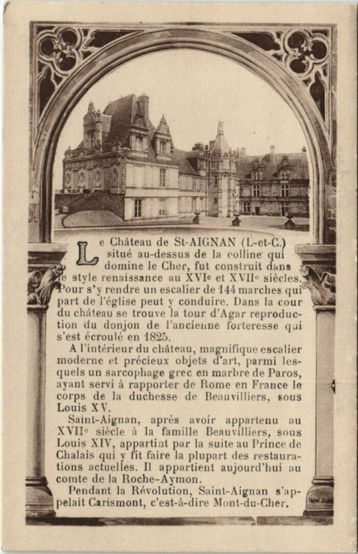 Carte postale ancienne Le Chateau Saint-Aignan à Saint-Aignan