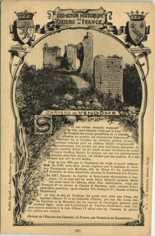 Carte postale ancienne Chateau de Vendome à Vendôme
