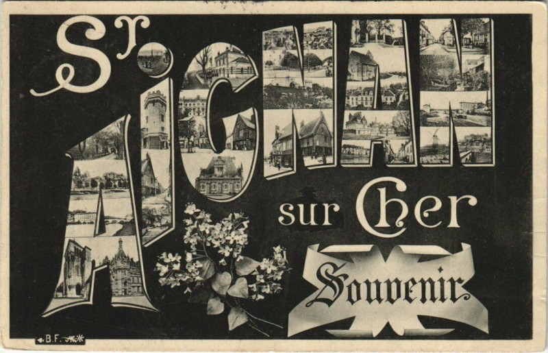 Carte postale ancienne Saint-Aignan-sur-Cher Soevenir à Saint-Aignan