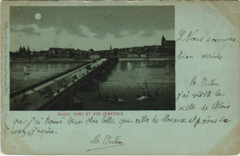 Carte postale ancienne Blois-Pont et vue générale à Blois