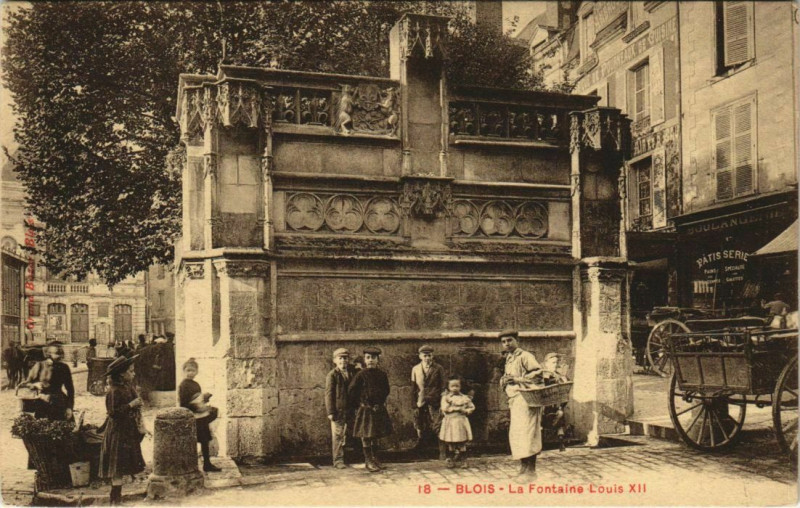 Carte postale ancienne Blois-La Fontaine Louis Xii à Blois