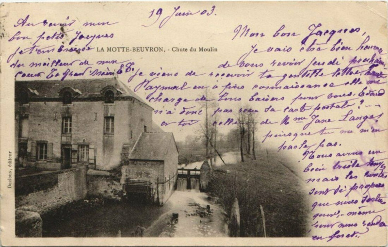 Carte postale ancienne La Motte Beuvron-Chute du Moulin