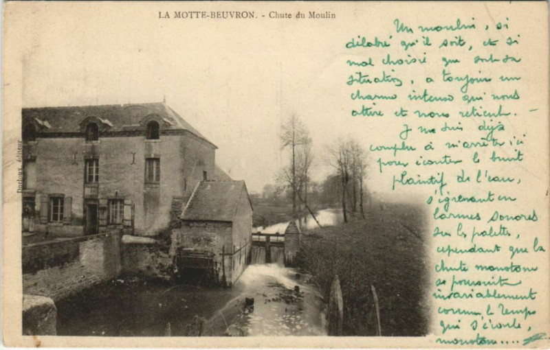 Carte postale ancienne La Motte Beuvron-Chute du Moulin