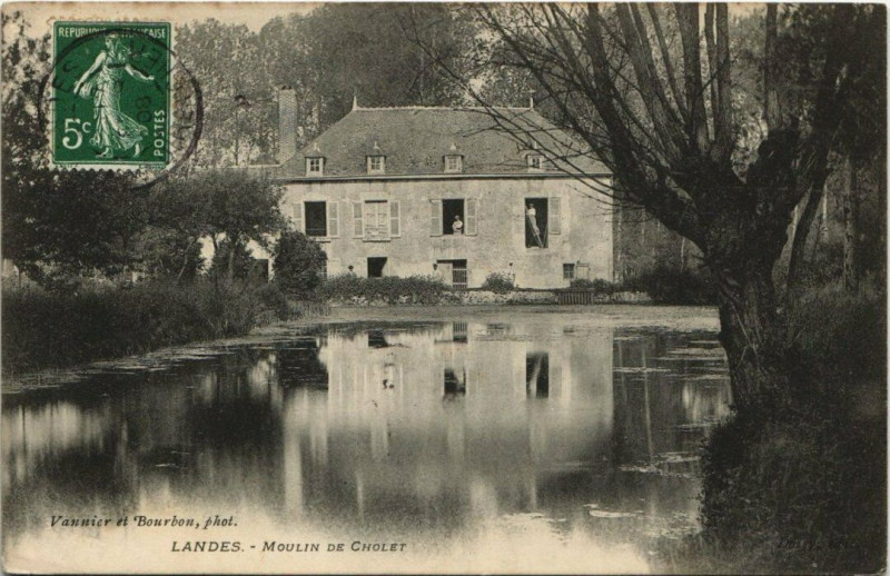 Carte postale ancienne Landes-Moulin de Cholet