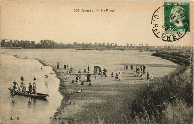 Carte postale ancienne Avaray-La Plage à Avaray