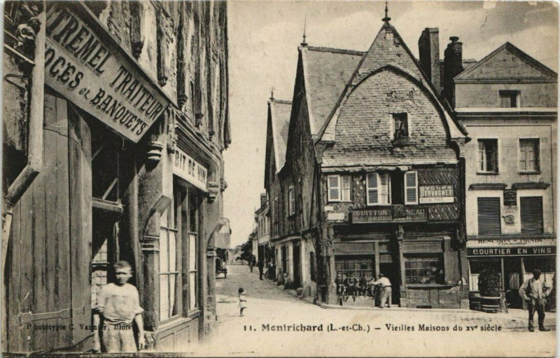 Carte postale ancienne Montrichard-Vieilles Maisons du XVe siecle