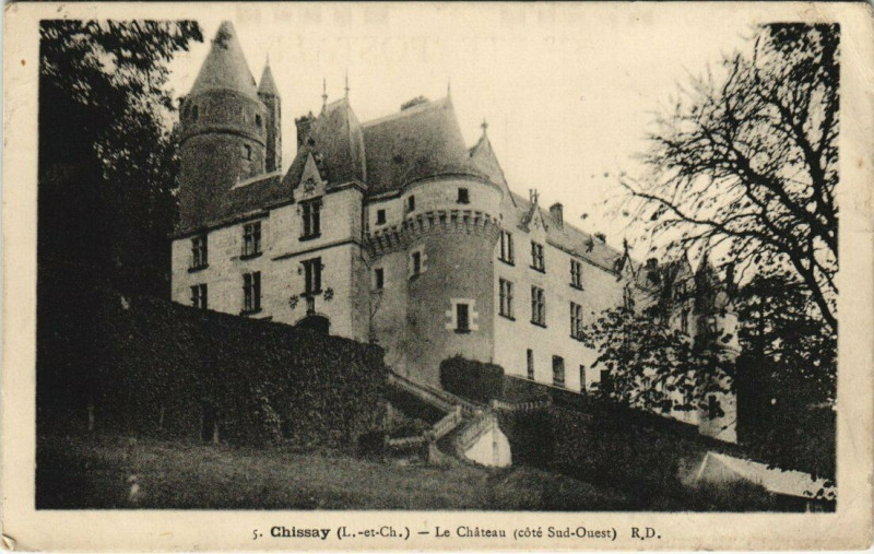 Carte postale ancienne Chissay - Le Chateau (cote Sud-Ouest)