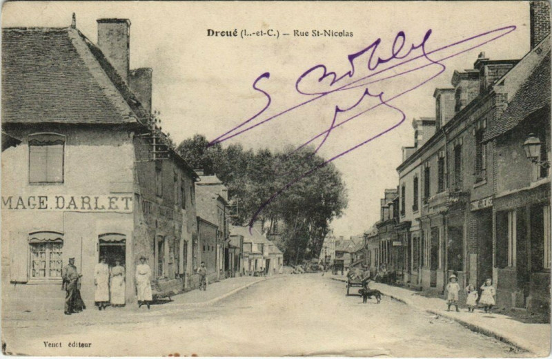 Carte postale ancienne Dreue Rue Saint-Nicolas