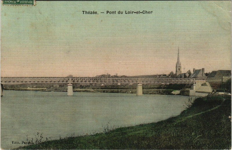 Carte postale ancienne Thezee - Pont du Loir et Cher