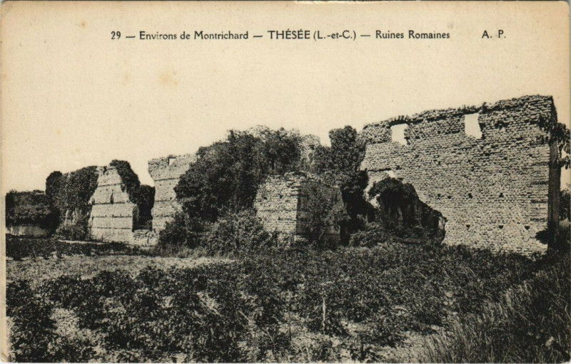Carte postale ancienne Env. de Montrichard - Thezee - Ruines ROMAINes