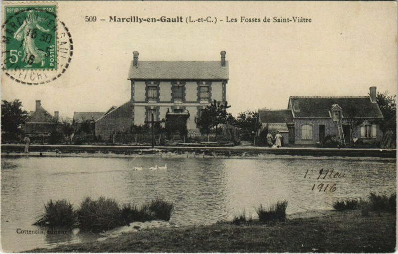 Carte postale ancienne Marcilly en-Gault - Les Fosses de Saint-Viatre à Marcilly-en-Gault