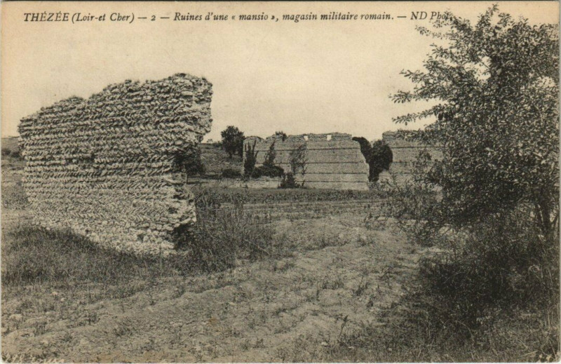 Carte postale ancienne Thezee - Ruines d'une mansio magasin militaire roma