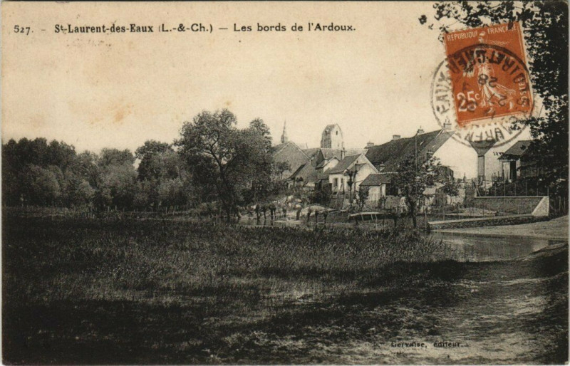 Carte postale ancienne Saint-Laurent-des-Eaux - Les Bords de l'Ardoux