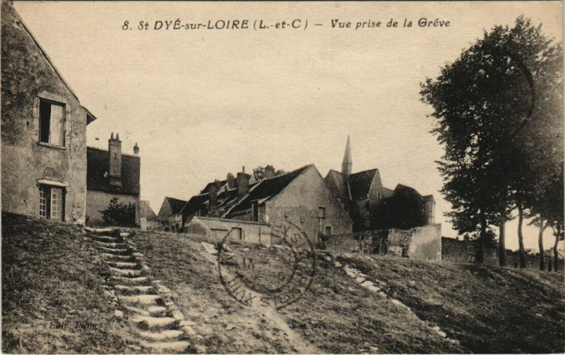 Carte postale ancienne Saint-Dye-sur-Loire - Vue prise de la Greve à Saint-Dyé-sur-Loire