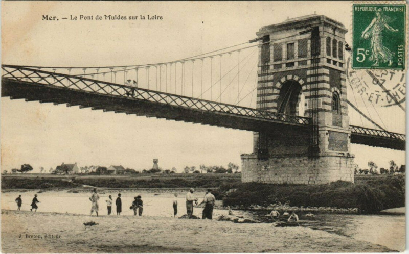 Carte postale ancienne Mer - Le Pont de Muldes sur la Loire à Mer