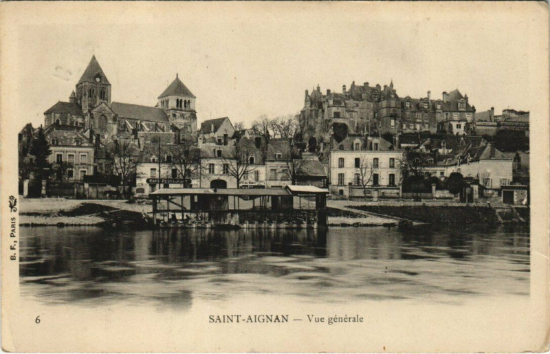 Carte postale ancienne Saint-Aignan - Vue générale à Saint-Aignan