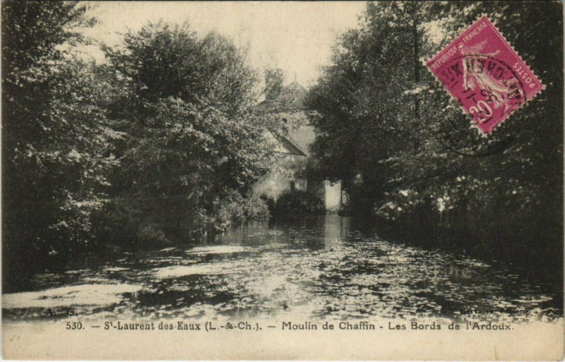 Carte postale ancienne Saint-Laurent-des-Eaux - Moulin de Chaffin