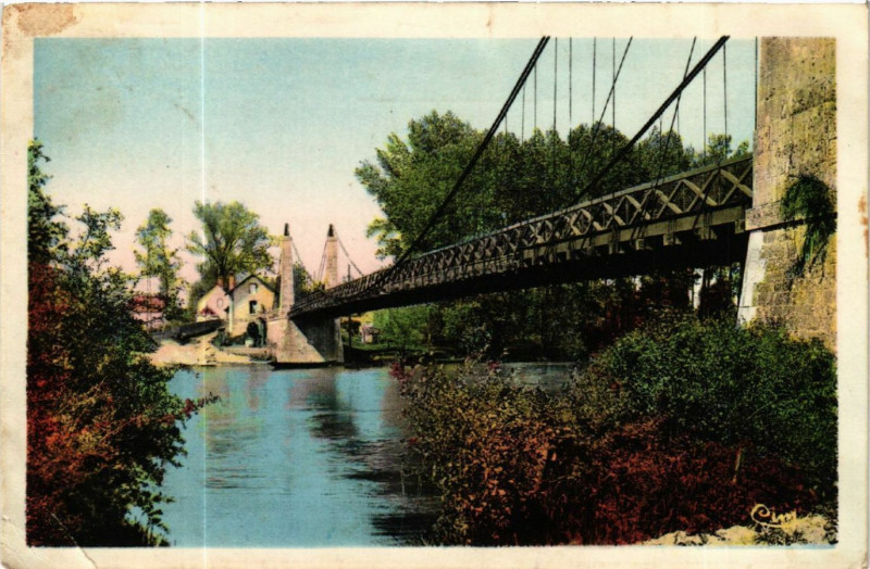 Carte postale ancienne Villefranche-sur-Cher (L.-et-Ch.) - Le Pont sur le Cher à Villefranche-sur-Cher