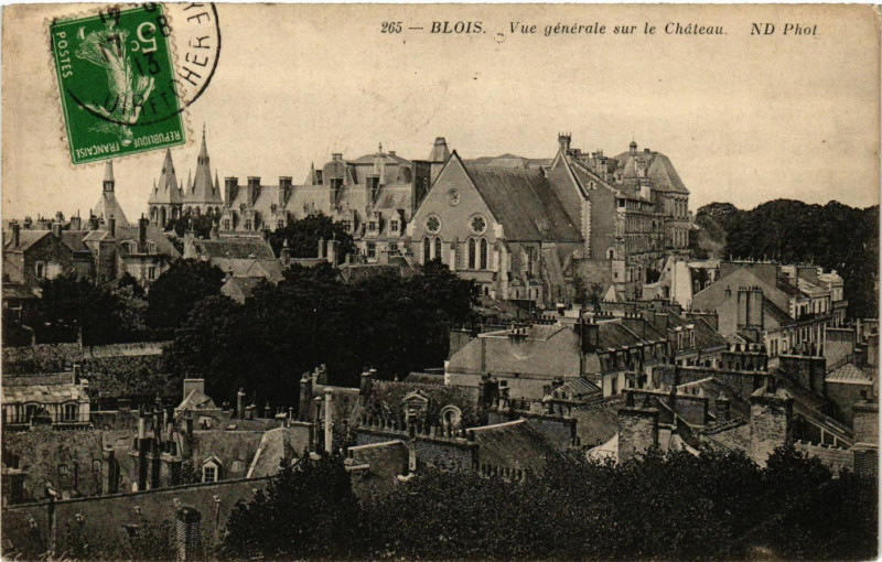 Carte postale ancienne Blois - Vue générale sur le Chateau à Blois