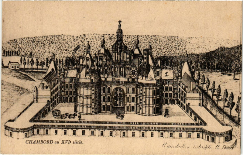 Carte postale ancienne Chambord au Xvi siecle à Chambord