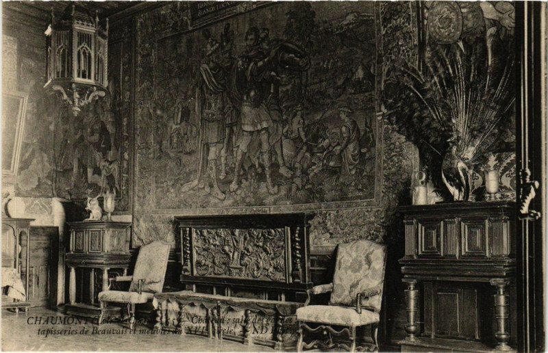 Carte postale ancienne Chaumont (Loir-et-Cher) - Chateau salle des gardes tapisserie de