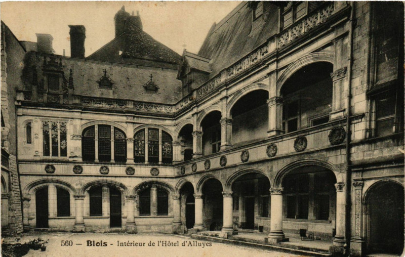Carte postale ancienne Blois - Interieur de l'Hotel d'Allayes à Blois