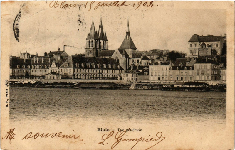 Carte postale ancienne Blois - Vue générale à Blois