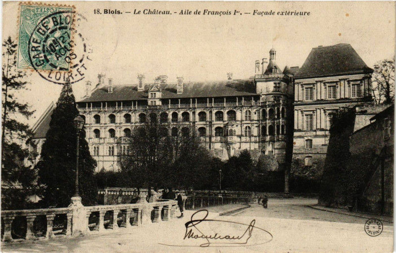 Carte postale ancienne Blois - Le Chateau - Aile de Francois Ier - Facade exterieure à Blois