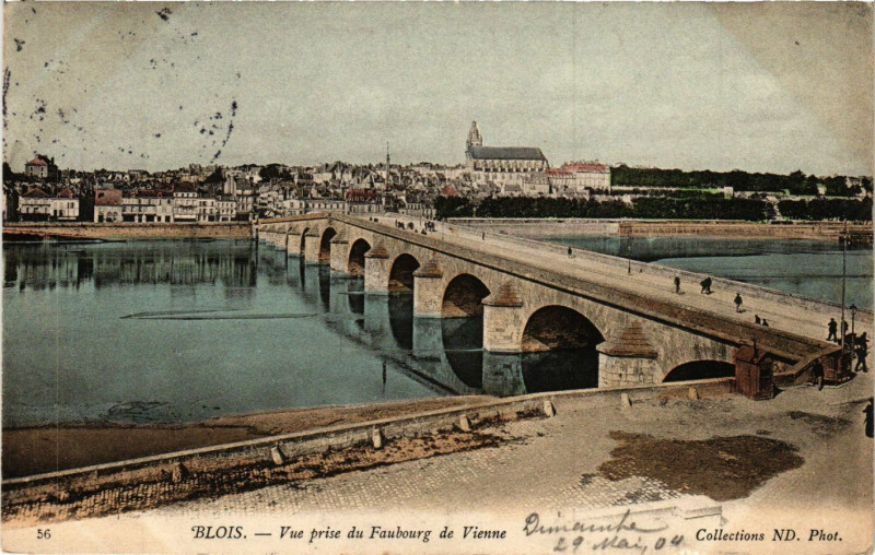 Carte postale ancienne Blois - Vue prise du Faubourg de Vienne à Blois
