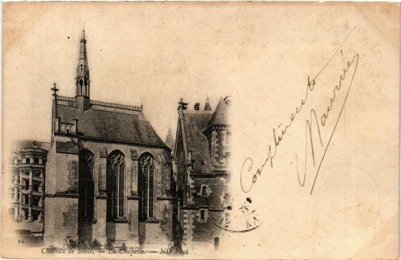 Carte postale ancienne Chateau de Blois - La Chapelle à Blois