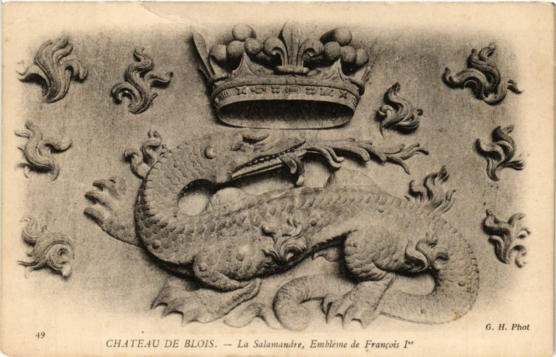 Carte postale ancienne Chateau de Blois - La Salamandre de Francois Ier à Blois