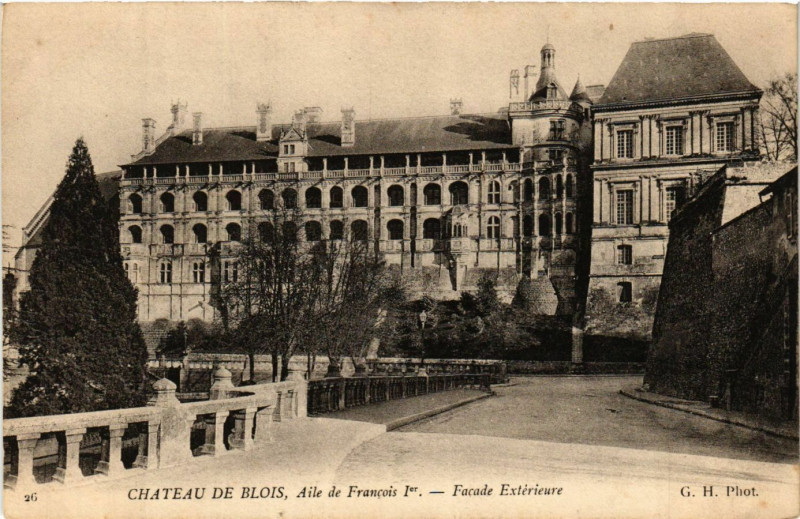 Carte postale ancienne Chateau de Blois Aile de Francois Ier - Facade Exterieure à Blois