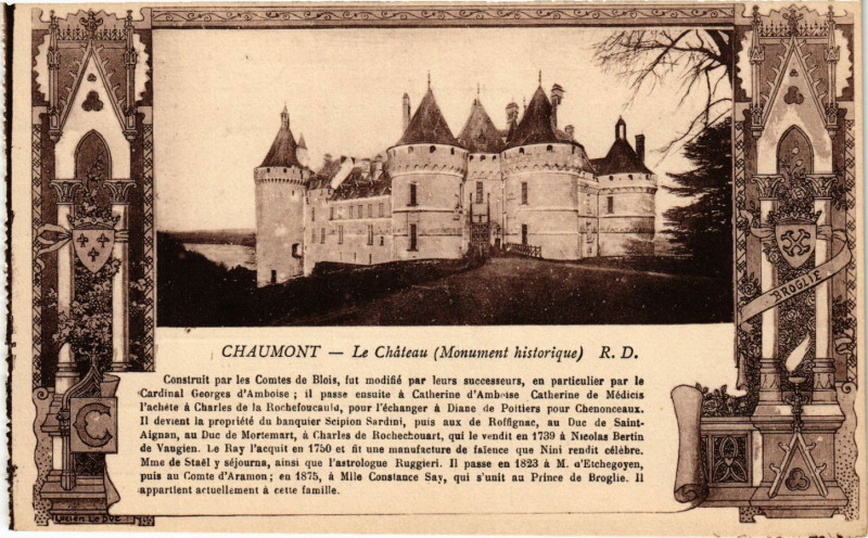 Carte postale ancienne Chaumont - Le Chateau (monument historique) - Construit par les