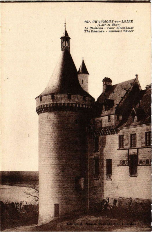 Carte postale ancienne Chauont-sur-Loire (Loir-et-Cher) - Le Chateau - Tour d'Amboise...