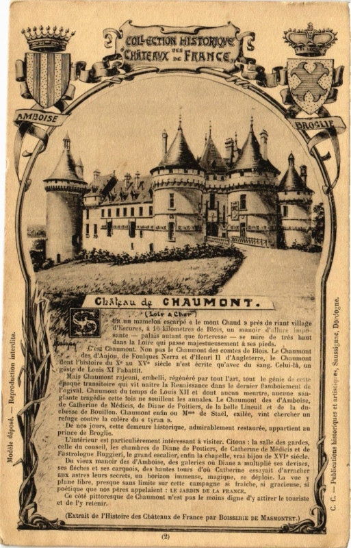 Carte postale ancienne Collection Historique Chateaux de France - Chateau du Chaumont