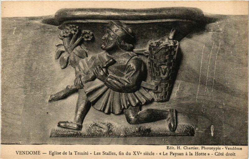 Carte postale ancienne Vendome Eglise de la Trinite-Les Stailes fin du Xv s.- Le Paysan a à Vendôme