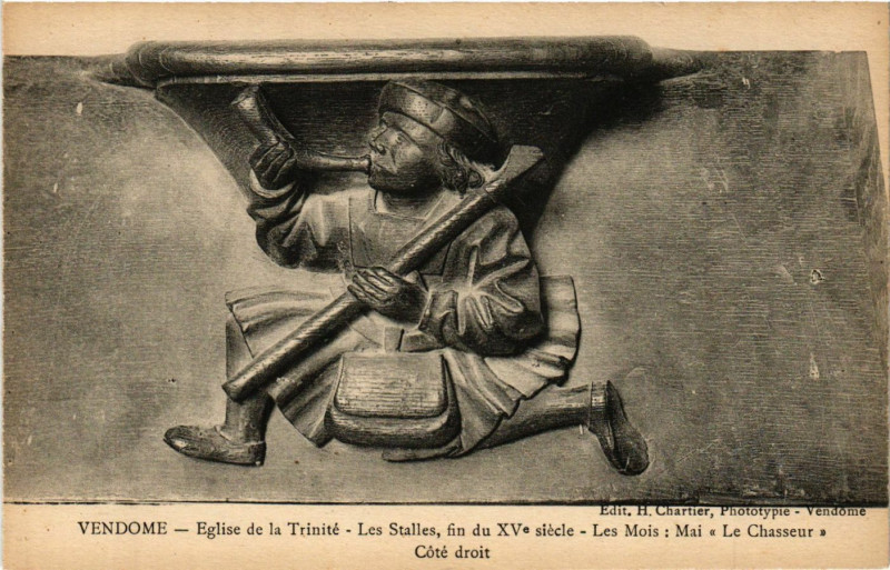Carte postale ancienne Vendome Eglise de la Trinite-Les Stailes fin du Xv s.-Les Mois Mai à Vendôme