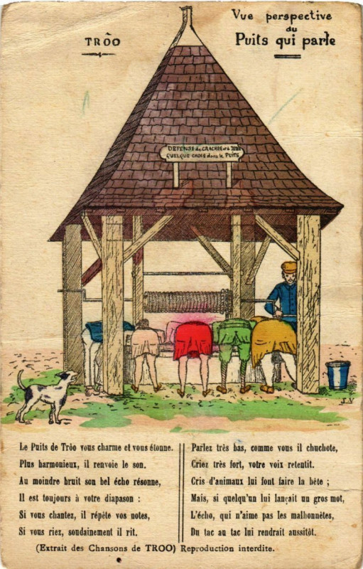 Carte postale ancienne Vue PRESpective du Puits qui parle