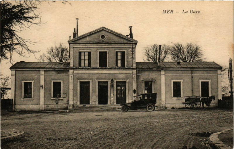 Carte postale ancienne Mer - La Gare à Mer