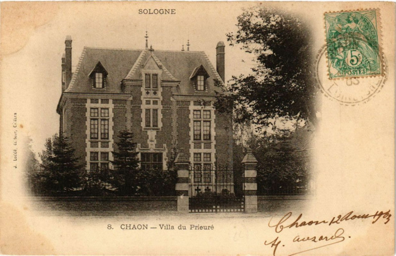 Carte postale ancienne Chaon - Villa du Pieure à Chaon