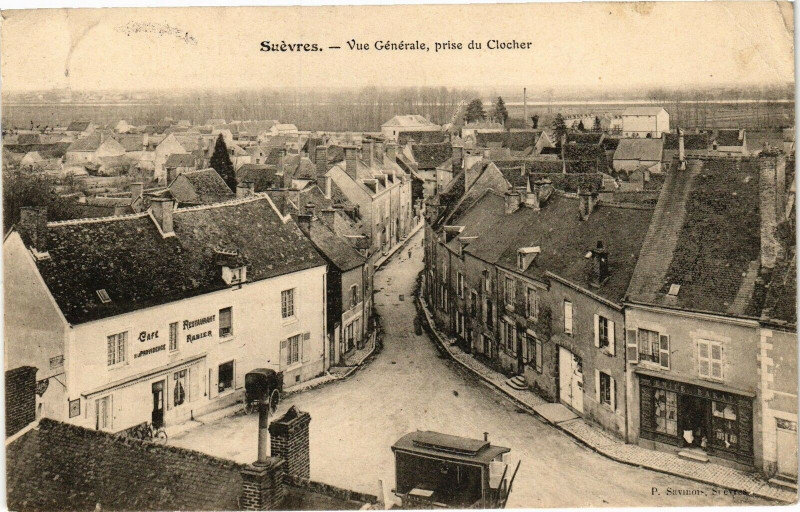 Carte postale ancienne Suevres - Vue générale prise du Clocher à Suèvres