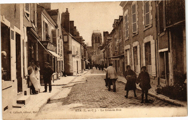 Carte postale ancienne Mer (L.-et-C.) - La Grande-Rue à Mer