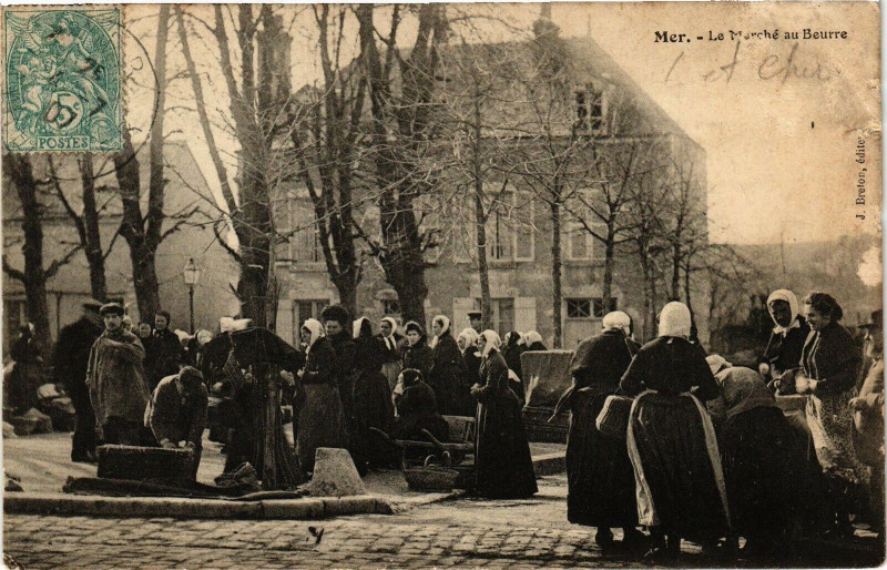 Carte postale ancienne Mer - Le Marché au Beurre à Mer