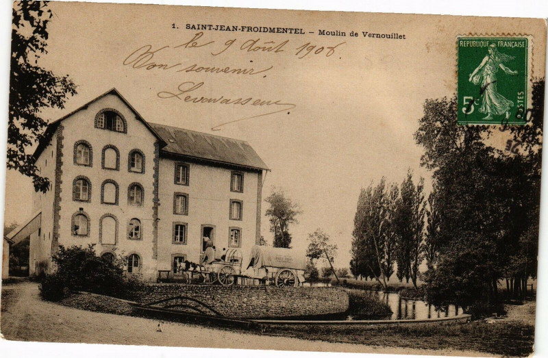 Carte postale ancienne Saint-Jean-Proidmentel - Moulin d Vernouilles