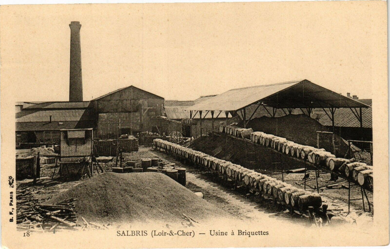 Carte postale ancienne Salbris (Loir-&-Cher) - Usine a Briquettes à Salbris