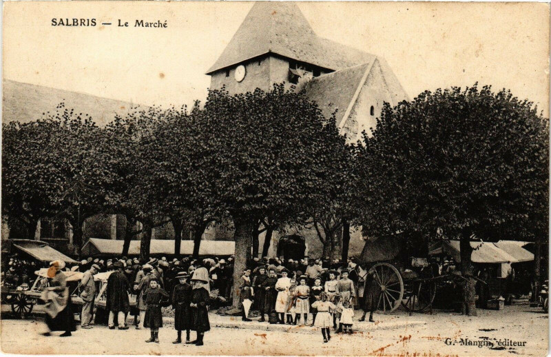 Carte postale ancienne Salbris - Le Marché à Salbris