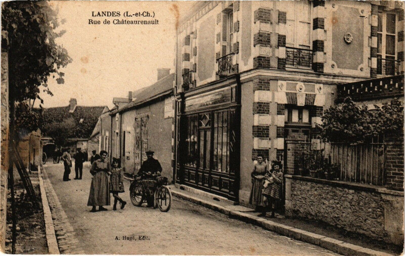 Carte postale ancienne Landes (L.-et-Ch.) - Rue de Chateaurenault